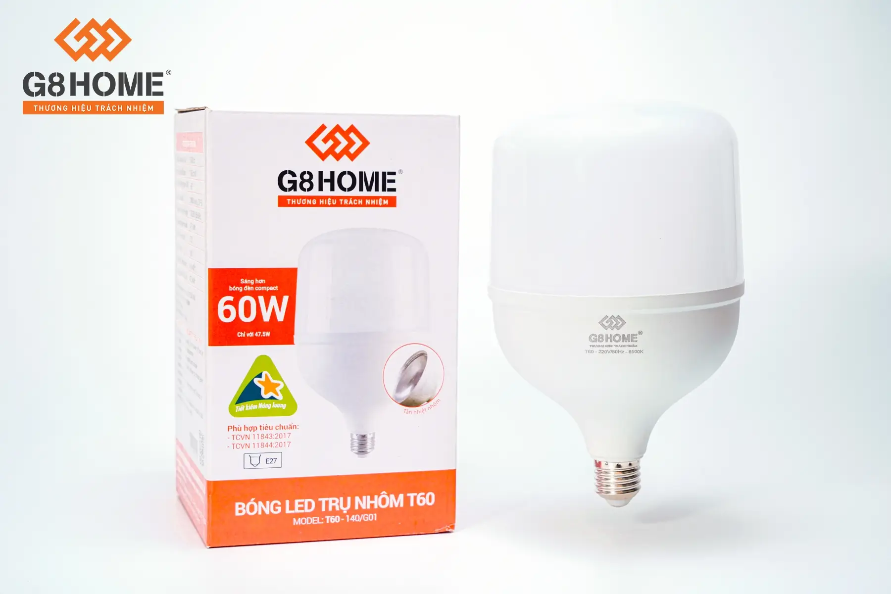 BÓNG LED TRỤ NHÔM T60 Tri Việt