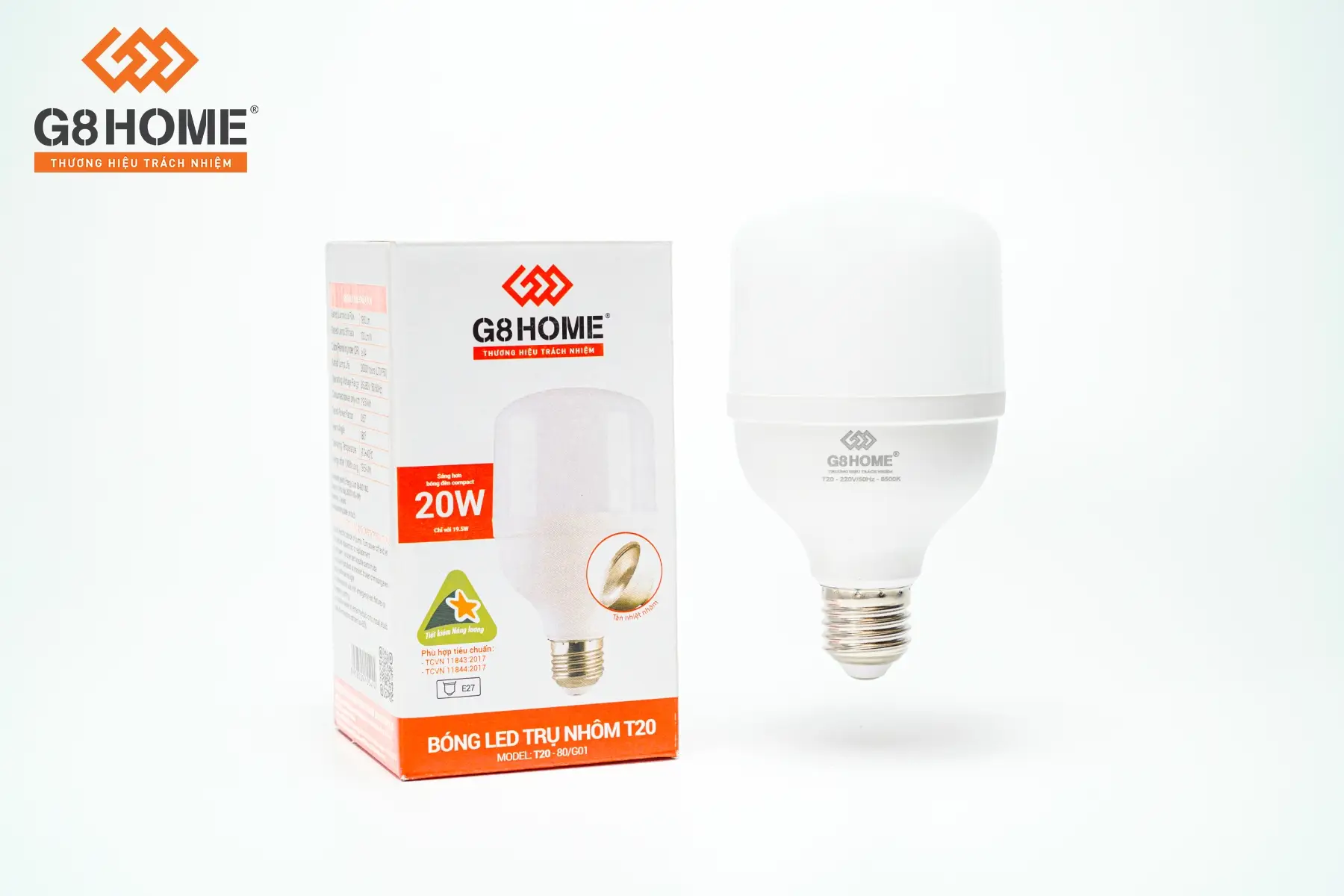 BÓNG LED TRỤ NHÔM T20 - Trí Việt