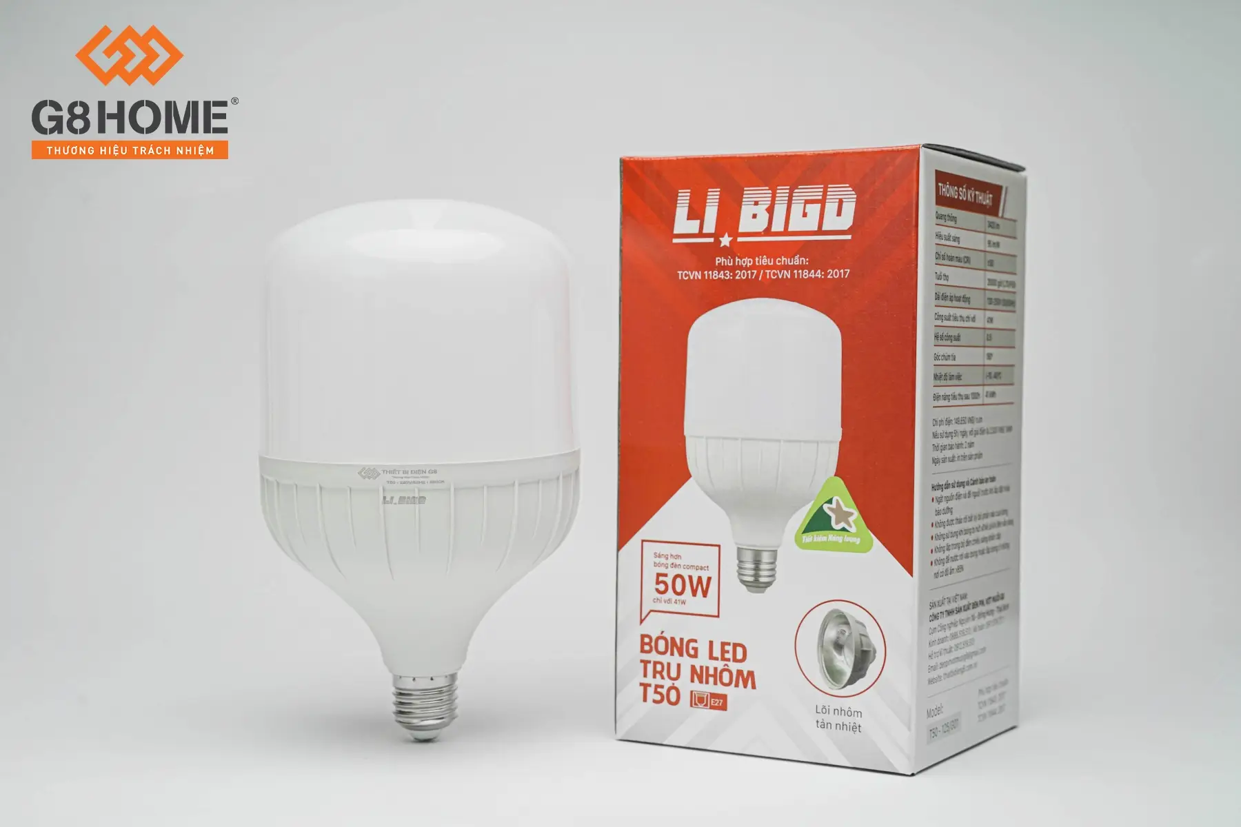 BÓNG LED TRỤ NHÔM T50 (LI BIGD) - Trí Việt