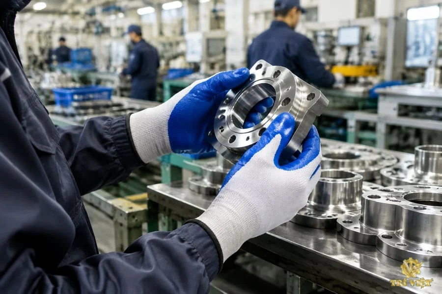 Găng tay phủ Nitrile Găng tay phủ nitrile xanh dương - Trí Việt