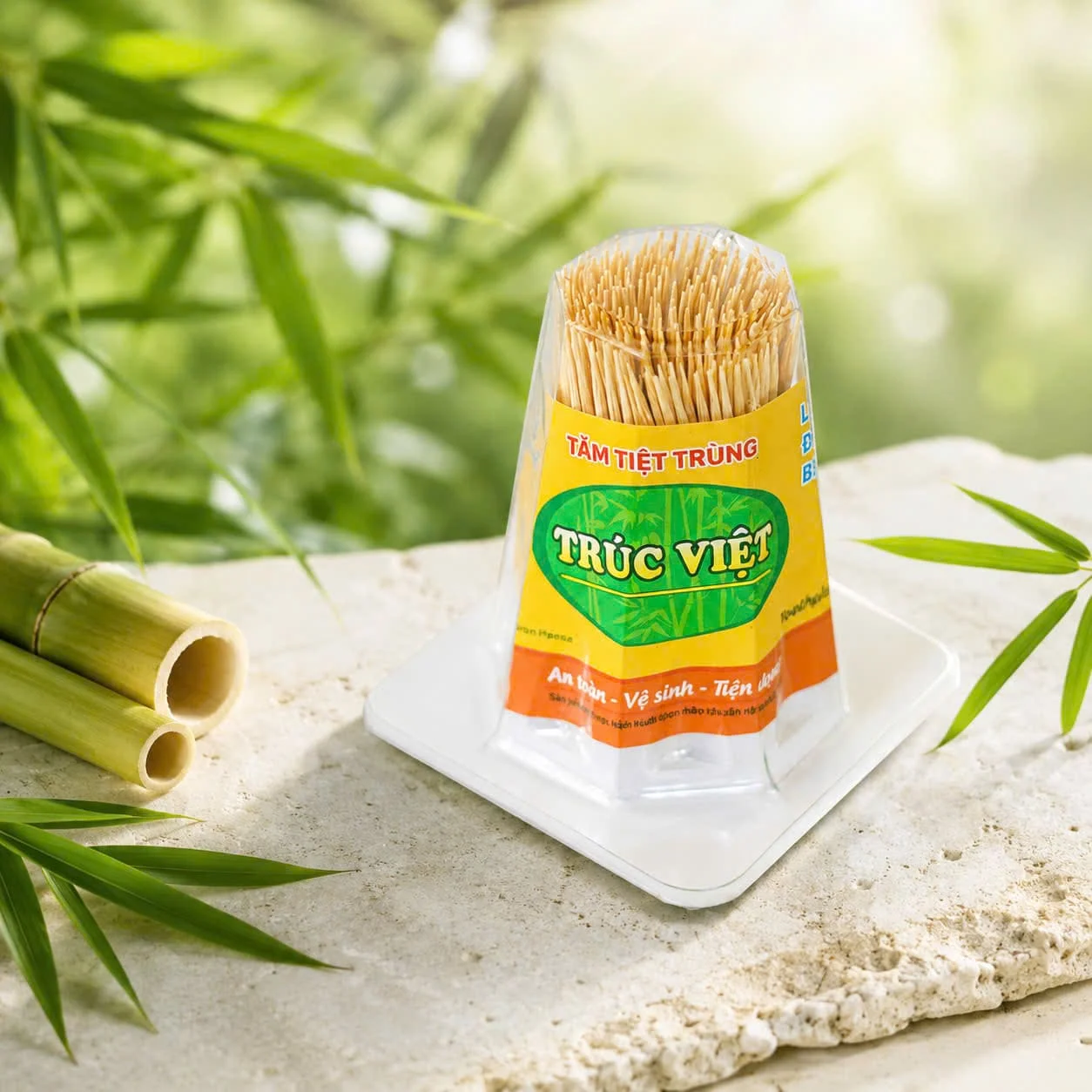 Đóng gói phân phối Tăm Hủ Lục Giác - Trúc Việt - Trivietqni Bao bì thùng carton đóng gói chuyên nghiệp của tăm hủ lục giác trúc việt