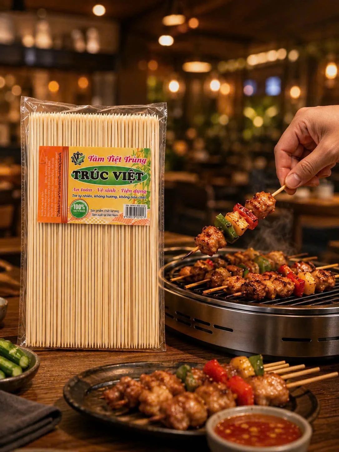 Đóng gói phân phối Xiên Tre 20cm - Trúc Việt - Trivietqni Bao bì thùng carton đóng gói chuyên nghiệp của xiên tre 20cm